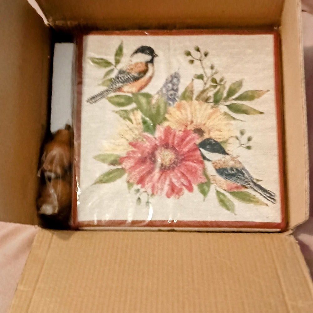 Chickadee Tapestry Foot Stool